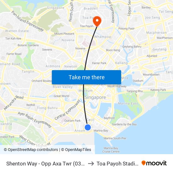 Shenton Way - Opp Axa Twr (03217) to Toa Payoh Stadium map