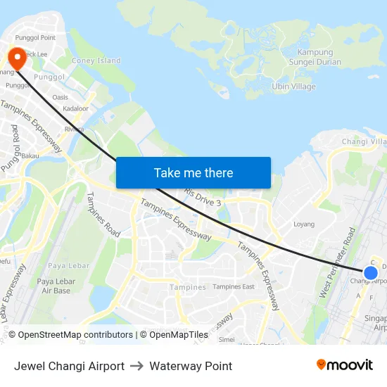 Jewel Changi Airport, Singapore 81 to Waterway Point map