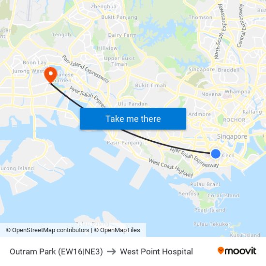 Outram Park (EW16|NE3) to West Point Hospital map