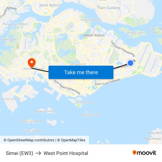 Simei (EW3) to West Point Hospital map