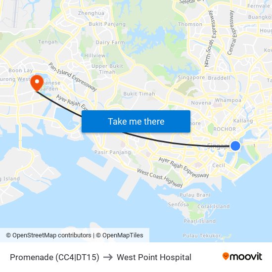 Promenade (CC4|DT15) to West Point Hospital map