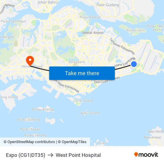 Expo (CG1|DT35) to West Point Hospital map