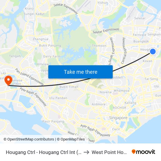 Hougang Ctrl - Hougang Ctrl Int (64009) to West Point Hospital map