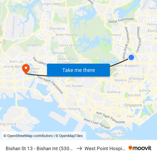 Bishan St 13 - Bishan Int (53009) to West Point Hospital map