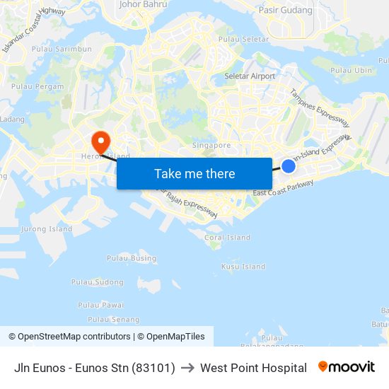 Jln Eunos - Eunos Stn (83101) to West Point Hospital map