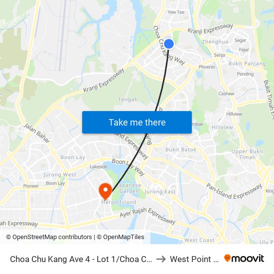 Choa Chu Kang Ave 4 - Lot 1/Choa Chu Kang Stn (44539) to West Point Hospital map