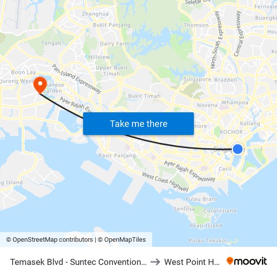 Temasek Blvd - Suntec Convention Ctr (02151) to West Point Hospital map