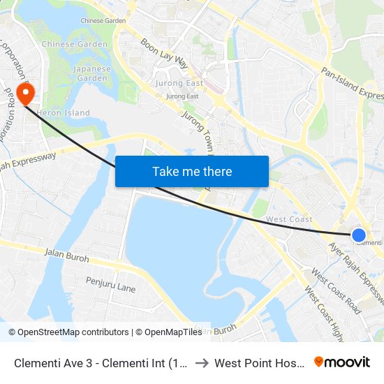 Clementi Ave 3 - Clementi Int (17009) to West Point Hospital map