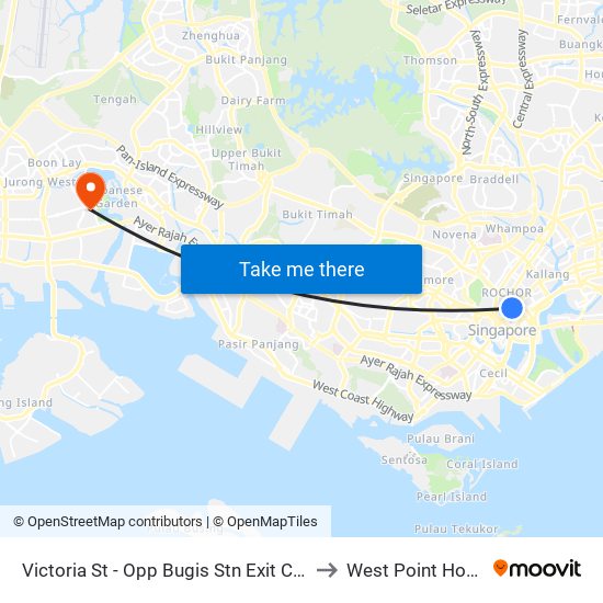 Victoria St - Opp Bugis Stn Exit C (01112) to West Point Hospital map