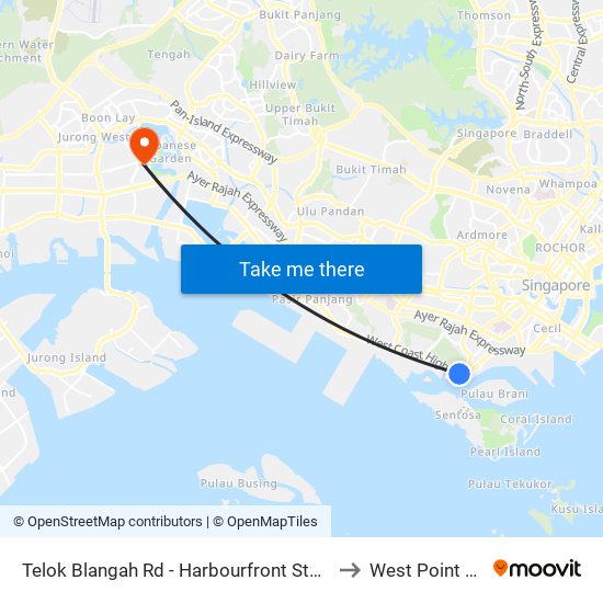 Telok Blangah Rd - Harbourfront Stn/Vivocity (14141) to West Point Hospital map