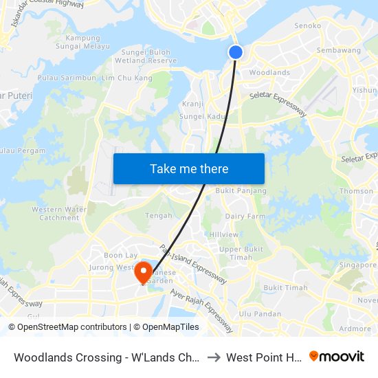 Woodlands Crossing - W'Lands Checkpt (46109) to West Point Hospital map