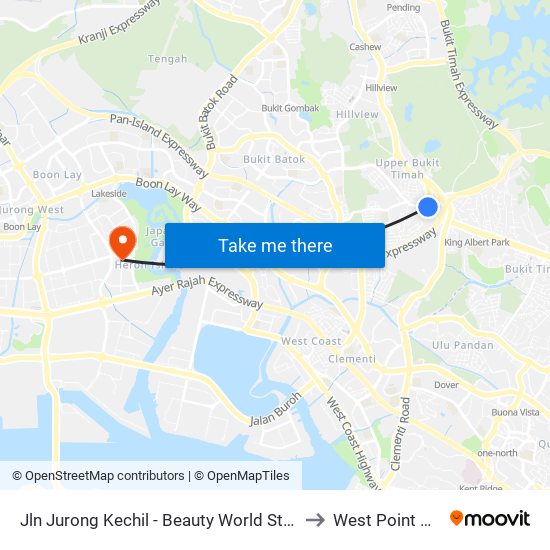 Jln Jurong Kechil - Beauty World Stn Exit C (42151) to West Point Hospital map