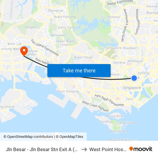 Jln Besar - Jln Besar Stn Exit A (07529) to West Point Hospital map