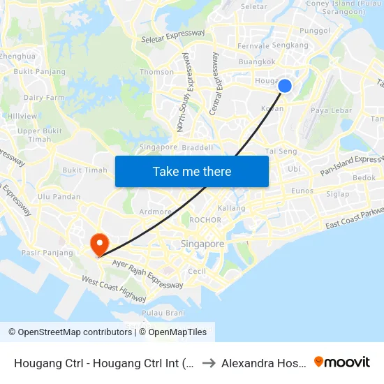 Hougang Ctrl - Hougang Ctrl Int (64009) to Alexandra Hospital map