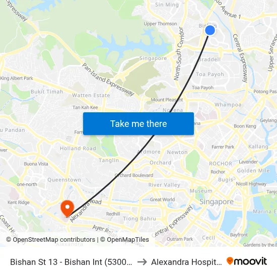 Bishan St 13 - Bishan Int (53009) to Alexandra Hospital map