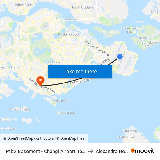 Ptb2 Basement - Changi Airport Ter 2 (95129) to Alexandra Hospital map