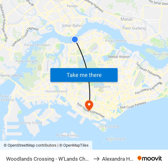 Woodlands Crossing - W'Lands Checkpt (46109) to Alexandra Hospital map