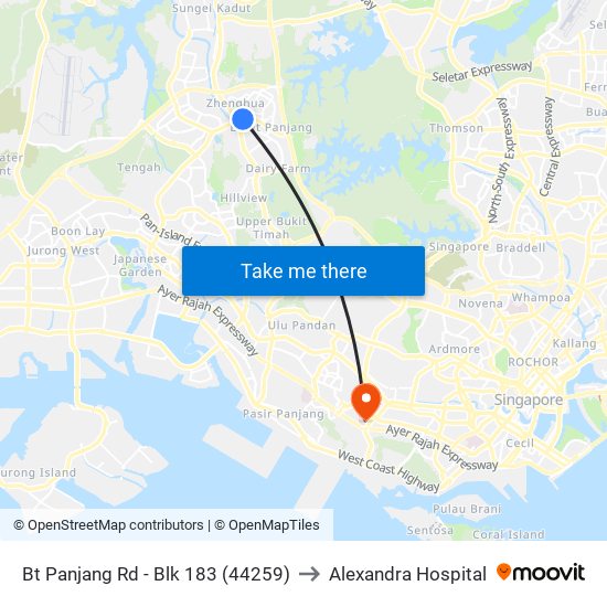 Bt Panjang Rd - Blk 183 (44259) to Alexandra Hospital map
