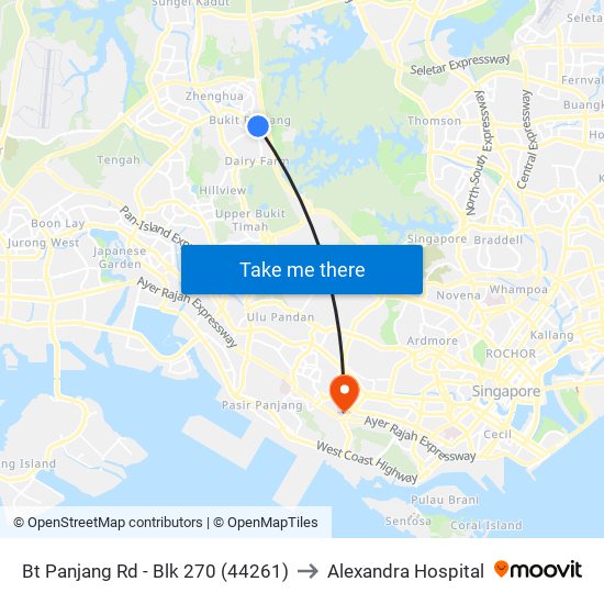 Bt Panjang Rd - Blk 270 (44261) to Alexandra Hospital map