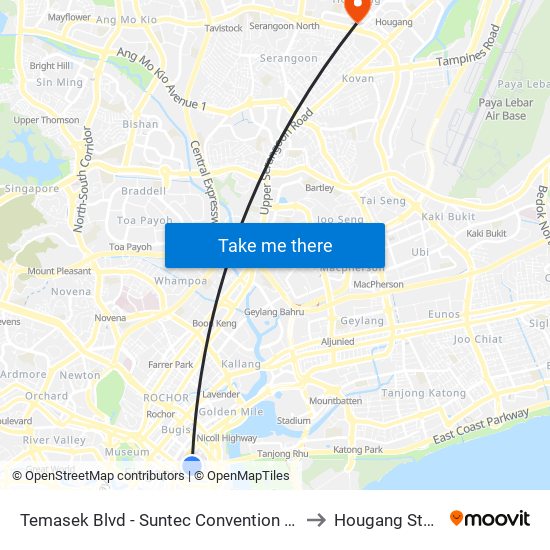 Temasek Blvd - Suntec Convention Ctr (02151) to Hougang Stadium map