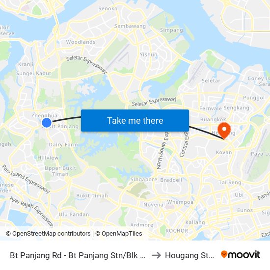 Bt Panjang Rd - Bt Panjang Stn/Blk 604 (44251) to Hougang Stadium map