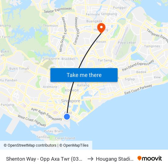 Shenton Way - Opp Axa Twr (03217) to Hougang Stadium map