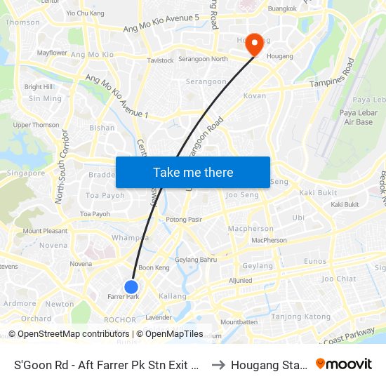 S'Goon Rd - Aft Farrer Pk Stn Exit G (07211) to Hougang Stadium map