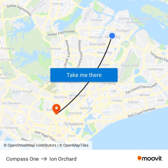 Compass One to Ion Orchard map