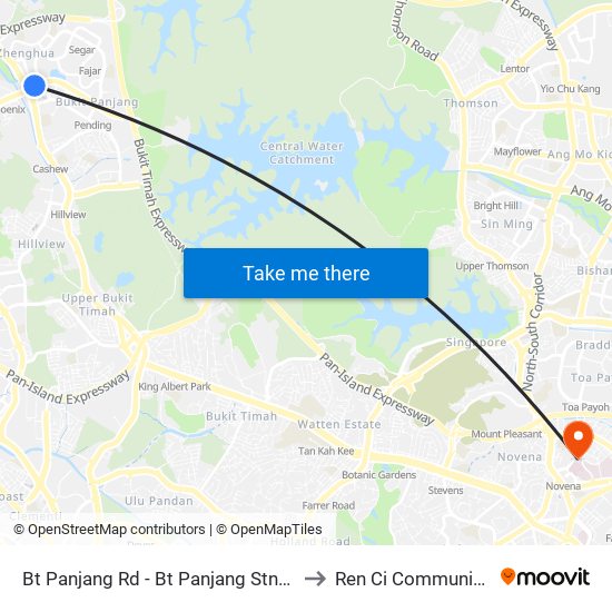 Bt Panjang Rd - Bt Panjang Stn/Blk 604 (44251) to Ren Ci Community Hospital map