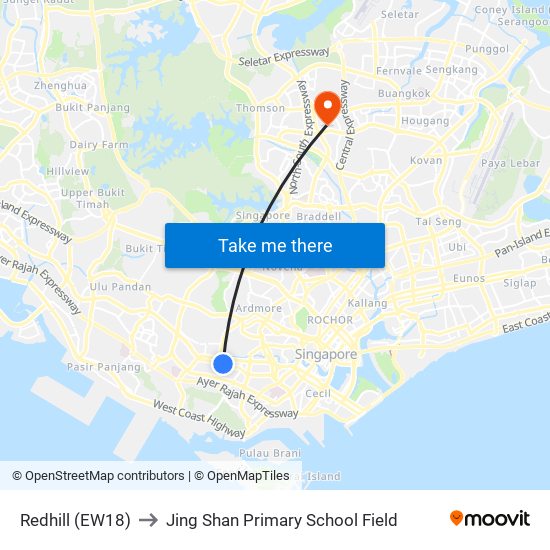 Redhill (EW18) to Jing Shan Primary School Field map