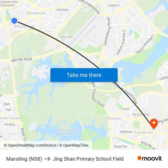 Marsiling (NS8) to Jing Shan Primary School Field map