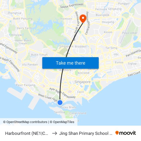 Harbourfront (NE1|CC29) to Jing Shan Primary School Field map