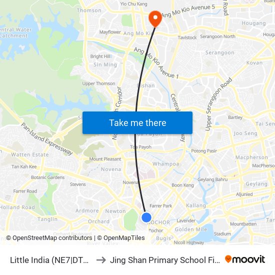 Little India (NE7|DT12) to Jing Shan Primary School Field map