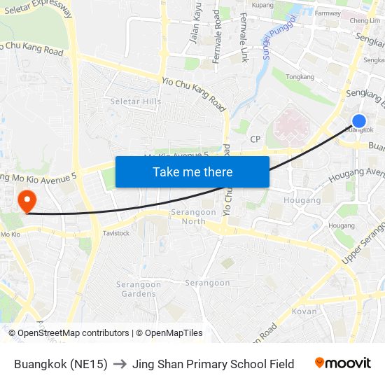 Buangkok (NE15) to Jing Shan Primary School Field map