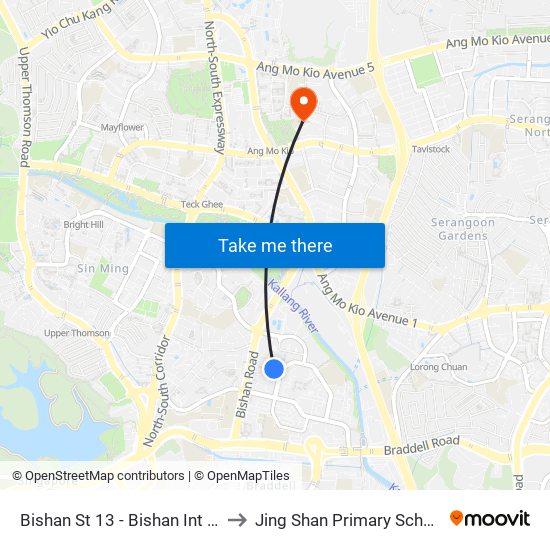 Bishan St 13 - Bishan Int (53009) to Jing Shan Primary School Field map