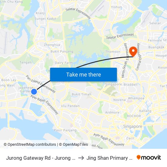 Jurong Gateway Rd - Jurong East Int (28009) to Jing Shan Primary School Field map