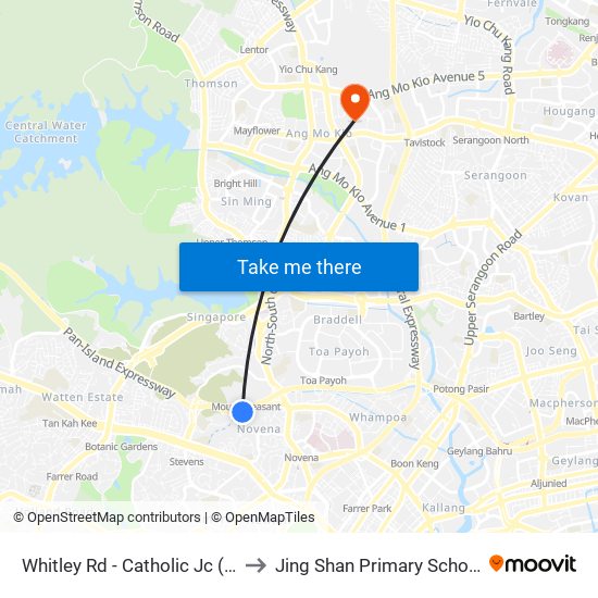 Whitley Rd - Catholic Jc (51099) to Jing Shan Primary School Field map