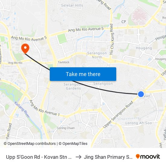Upp S'Goon Rd - Kovan Stn Exit C (63039) to Jing Shan Primary School Field map