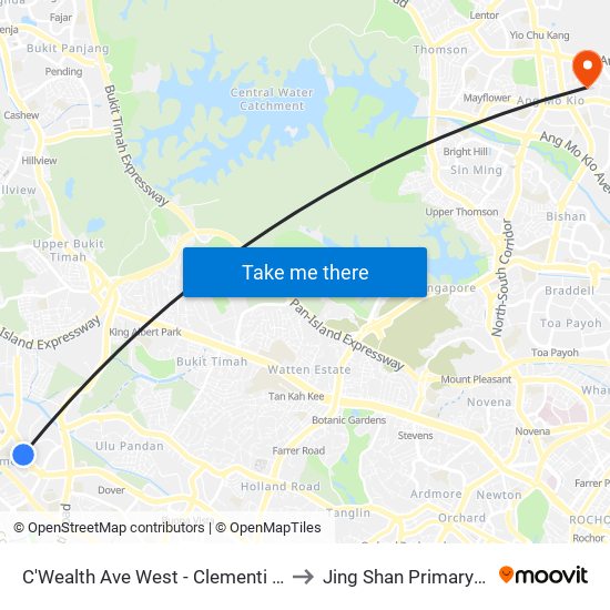 C'Wealth Ave West - Clementi Stn Exit A (17171) to Jing Shan Primary School Field map