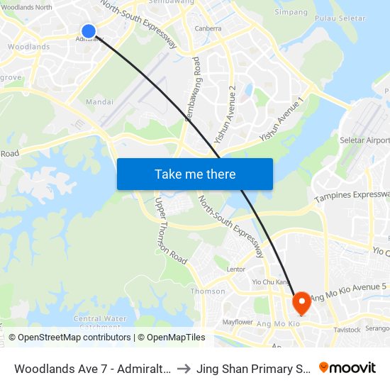 Woodlands Ave 7 - Admiralty Stn (46779) to Jing Shan Primary School Field map