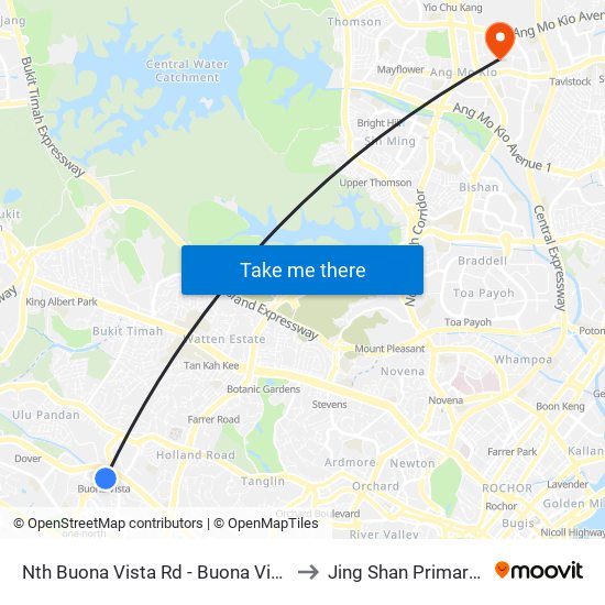 Nth Buona Vista Rd - Buona Vista Stn Exit D (11369) to Jing Shan Primary School Field map