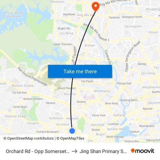 Orchard Rd - Opp Somerset Stn (09038) to Jing Shan Primary School Field map