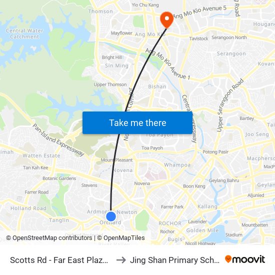 Scotts Rd - Far East Plaza (09219) to Jing Shan Primary School Field map