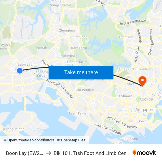 Boon Lay (EW27) to Blk 101, Ttsh Foot And Limb Center map