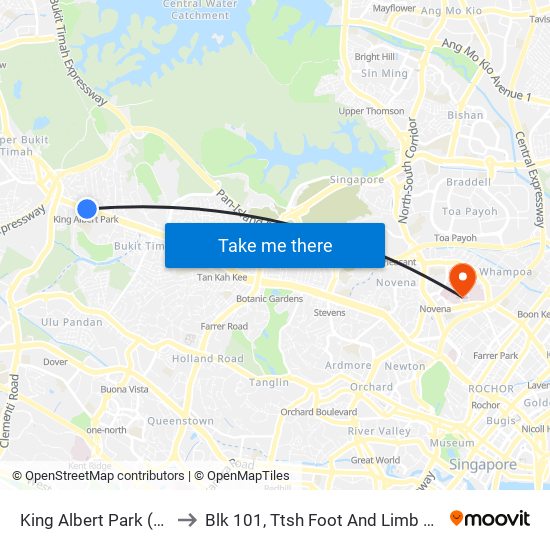 King Albert Park (DT6) to Blk 101, Ttsh Foot And Limb Center map
