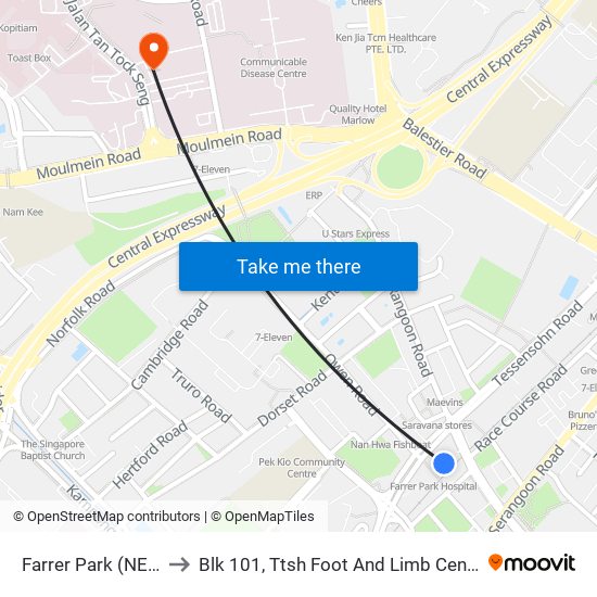 Farrer Park (NE8) to Blk 101, Ttsh Foot And Limb Center map