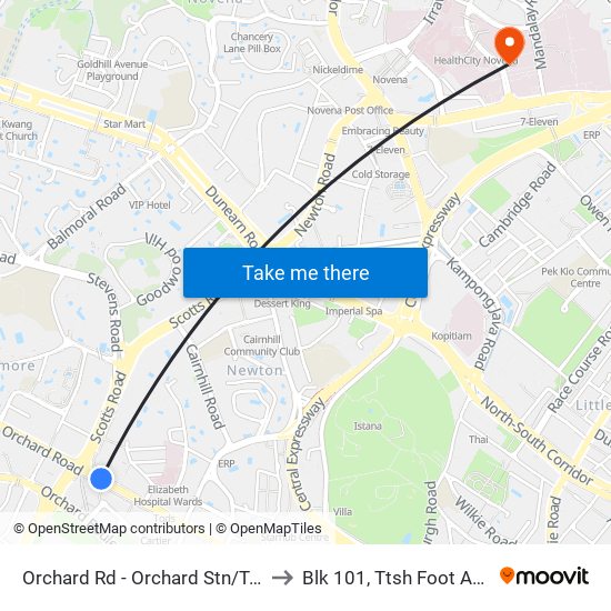 Orchard Rd - Orchard Stn/Tang Plaza (09047) to Blk 101, Ttsh Foot And Limb Center map