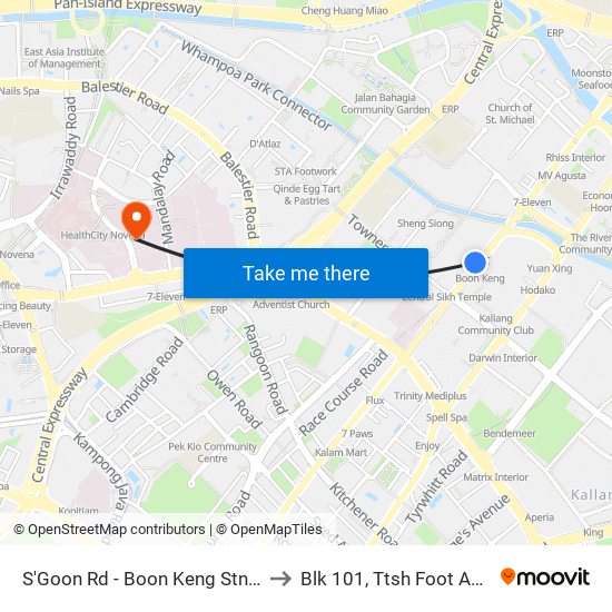 S'Goon Rd - Boon Keng Stn/Blk 102 (60121) to Blk 101, Ttsh Foot And Limb Center map