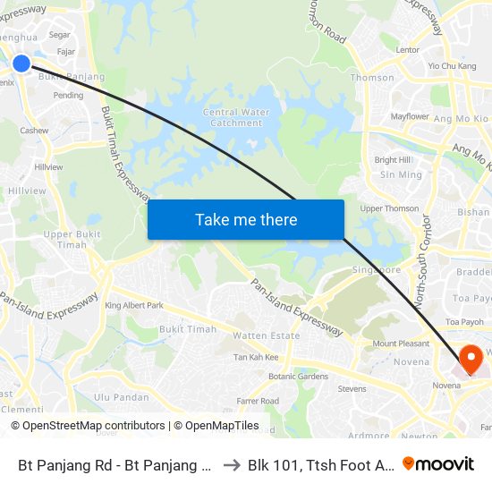 Bt Panjang Rd - Bt Panjang Stn/Blk 604 (44251) to Blk 101, Ttsh Foot And Limb Center map