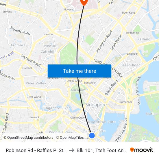 Robinson Rd - Raffles Pl Stn Exit F (03031) to Blk 101, Ttsh Foot And Limb Center map